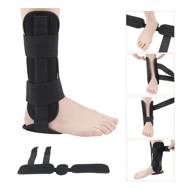 Orteza pentru glezna cu atele fixe, asigurand stabilitate si siguranta, negru, universala - imagine 2
