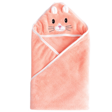 Prosop baie cu gluga pentru bebelusi, din bumbac 100%, super absorbant, 80x80 cm, portocaliu